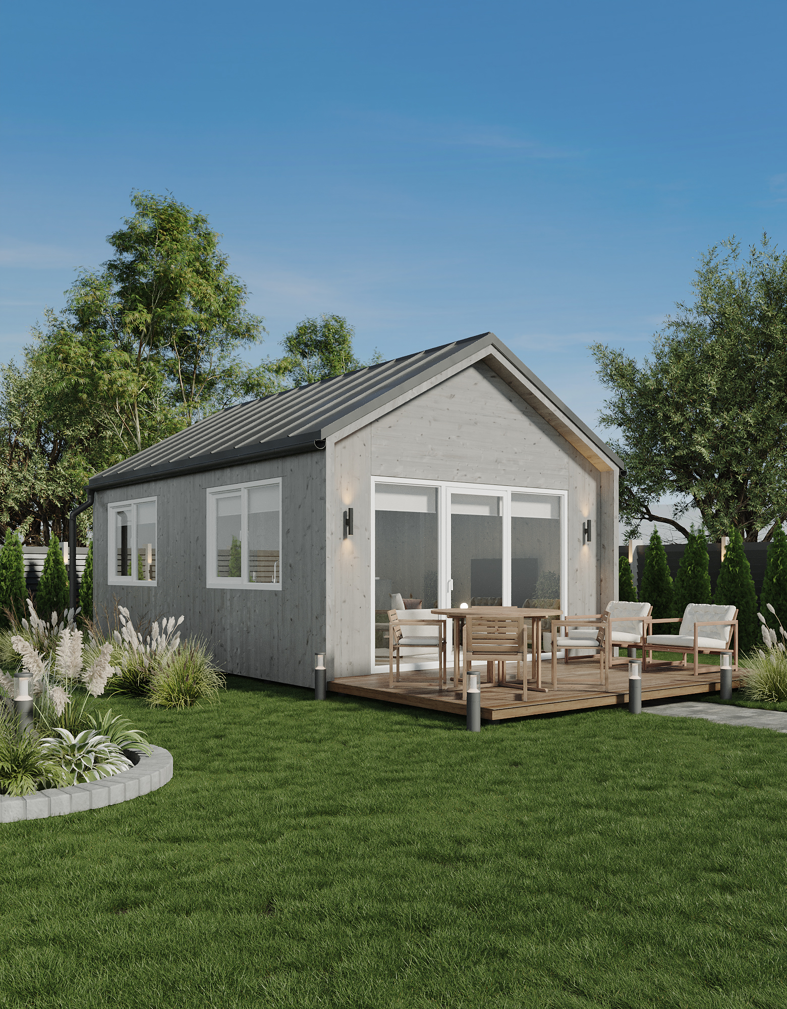 Nordic Timbers modular house exterior in daylight
