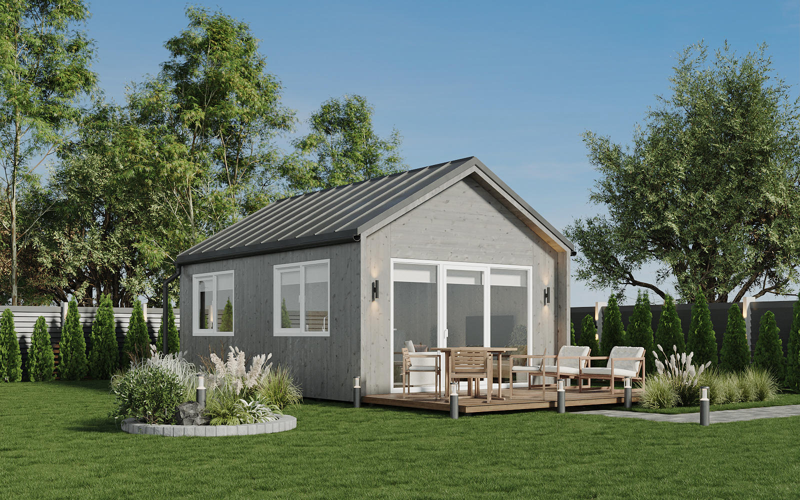 Aurora modular home, daytime exterior